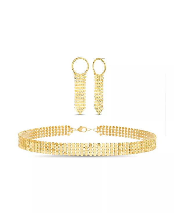 Комплект из 2-х предметов: серьги-кольца с кольчужной бахромой и кольчужное ожерелье Kensie, crystal
Комплект из 2-х предметов: серьги-кольца с кольчужной бахромой и кольчужное ожерелье Kensie, crystal