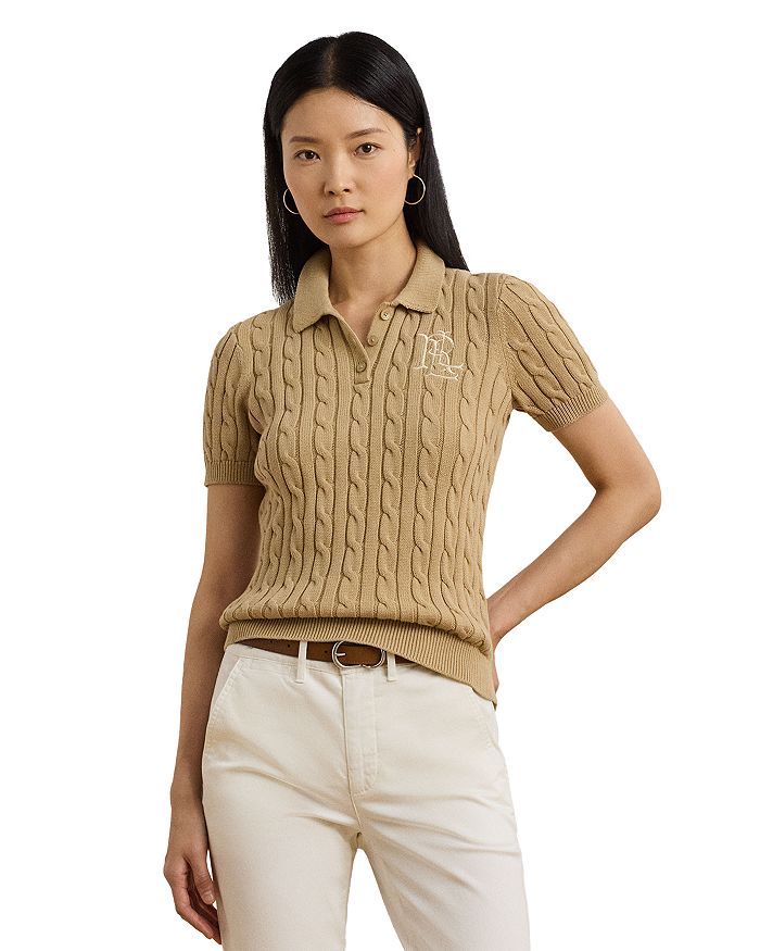 Вязаный хлопковый поло-свитер Ralph Lauren, коричневый/бежевый
Вязаный хлопковый поло-свитер Ralph Lauren, коричневый/бежевый