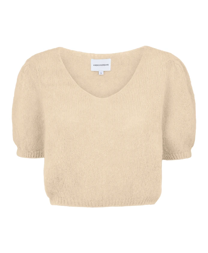 Свитер миндального цвета с короткими рукавами Americandreams, бежевый
Свитер миндального цвета с короткими рукавами Americandreams, бежевый