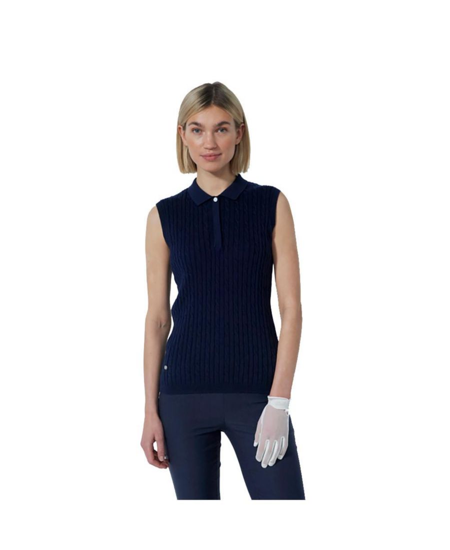 Женская вязаная поло-рубашка без рукавов Madelene для гольфа Daily Sports, Navy
Женская вязаная поло-рубашка без рукавов Madelene для гольфа Daily Sports, Navy