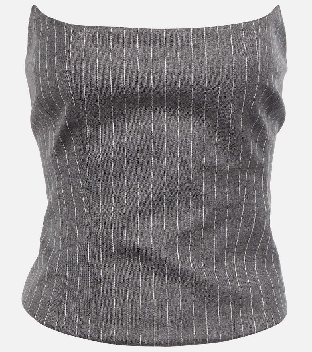 Шерстяное бюстье в тонкую полоску Magda Butrym, серый
Шерстяное бюстье в тонкую полоску Magda Butrym, серый