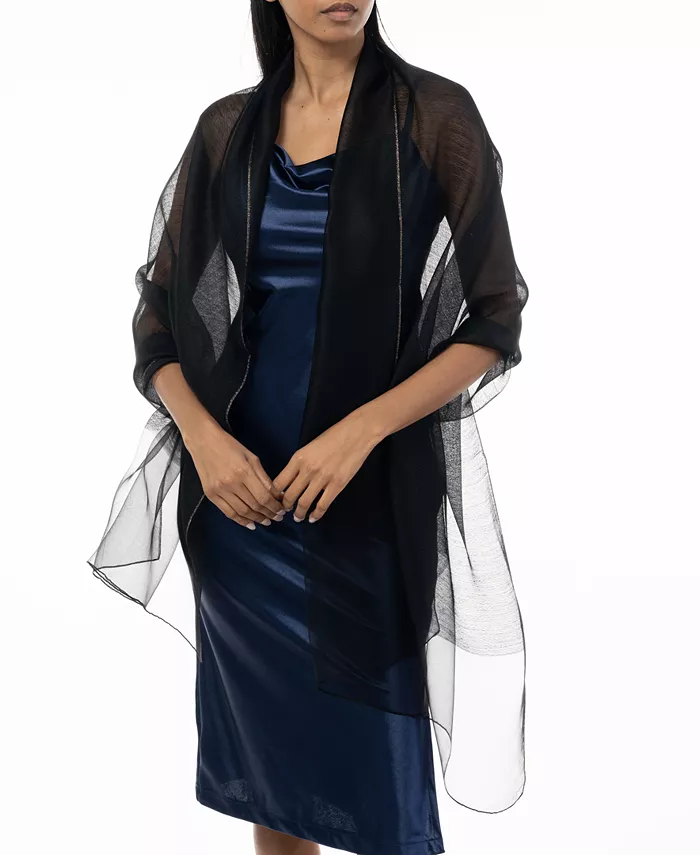 Женская вечерняя накидка из металлизированного органа Giani Bernini, черный 
Женская вечерняя накидка из металлизированного органа Giani Bernini, черный