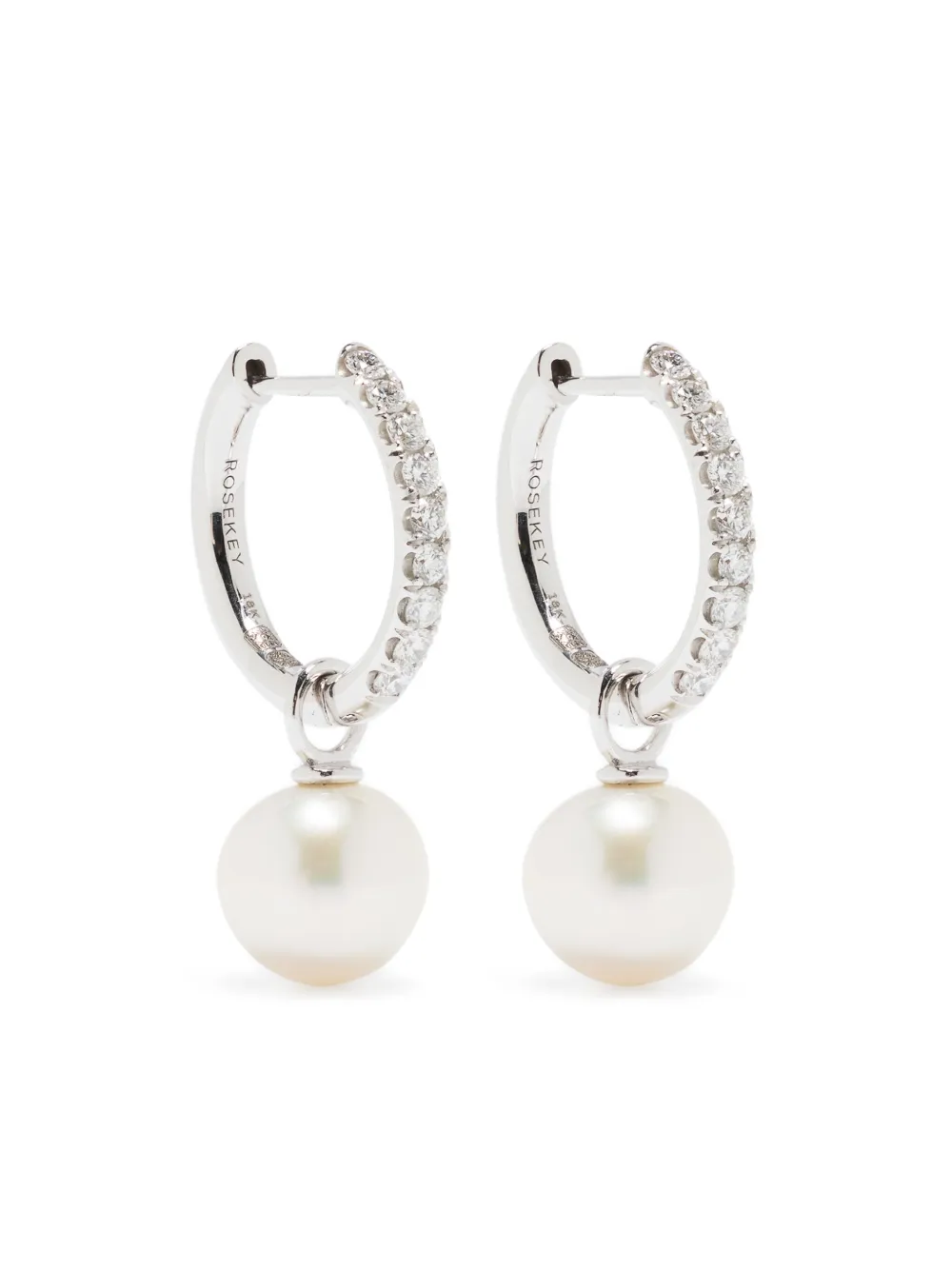 Серьга из белого золота с бриллиантами и жемчугом ROSEKEY, серебяный
Серьга из белого золота с бриллиантами и жемчугом ROSEKEY, серебяный