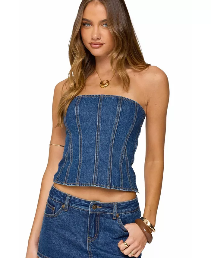 Женский джинсовый корсет Camelia без бретелек Edikted, синий
Женский джинсовый корсет Camelia без бретелек Edikted, синий