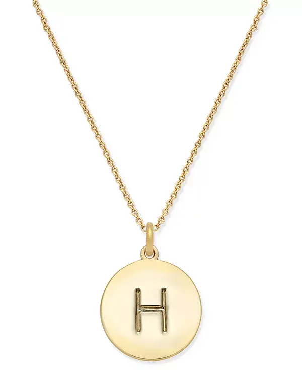 Ожерелье с подвеской в виде инициалов, позолоченное 12 карат, 17 дюймов + удлинитель 3 дюйма Kate Spade New York, h
Ожерелье с подвеской в виде инициалов, позолоченное 12 карат, 17 дюймов + удлинитель 3 дюйма Kate Spade New York, h