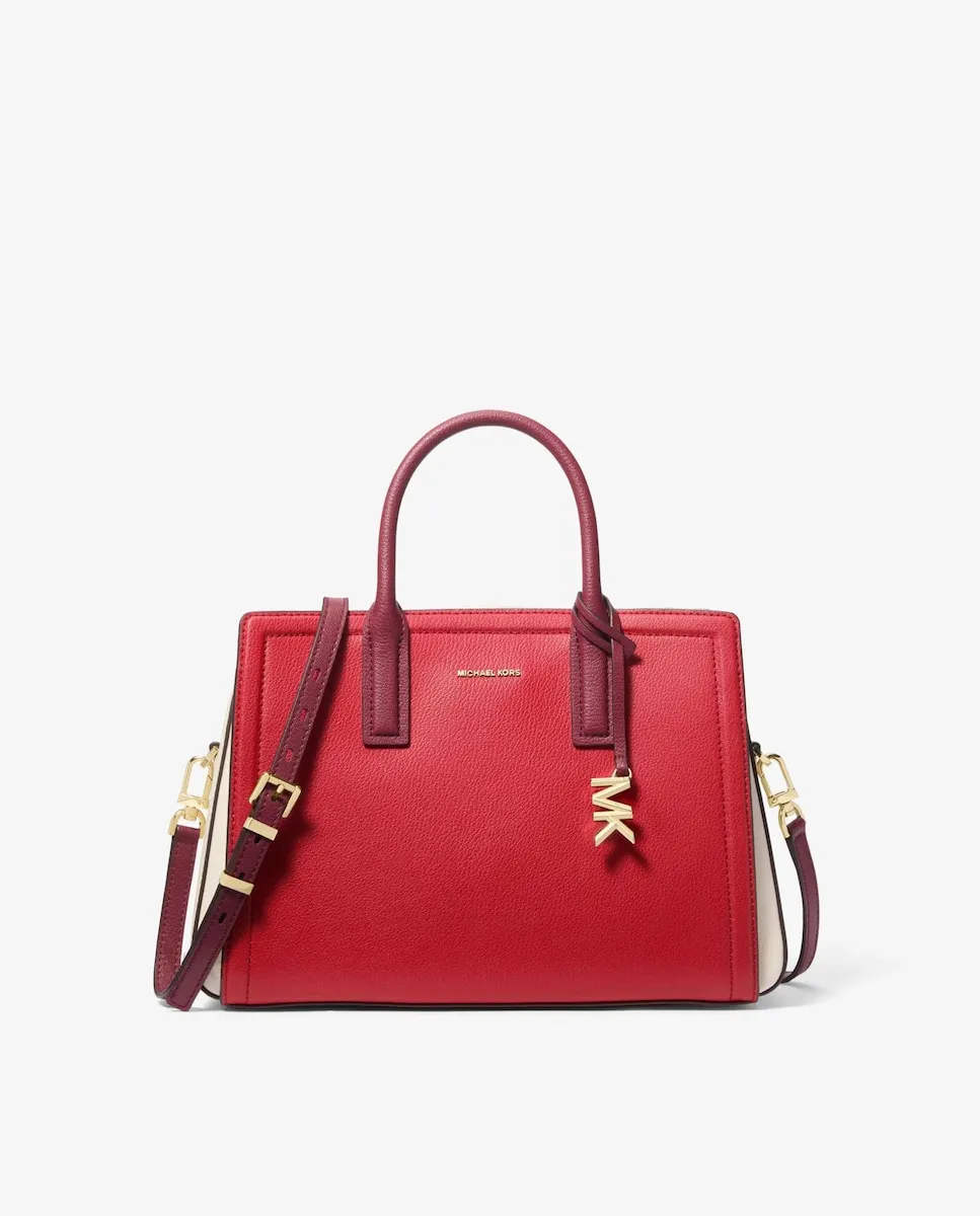 Женская сумка-саквояж Laila среднего размера из кожи Michael Michael Kors, красный/белый 
Женская сумка-саквояж Laila среднего размера из кожи Michael Michael Kors, красный/белый