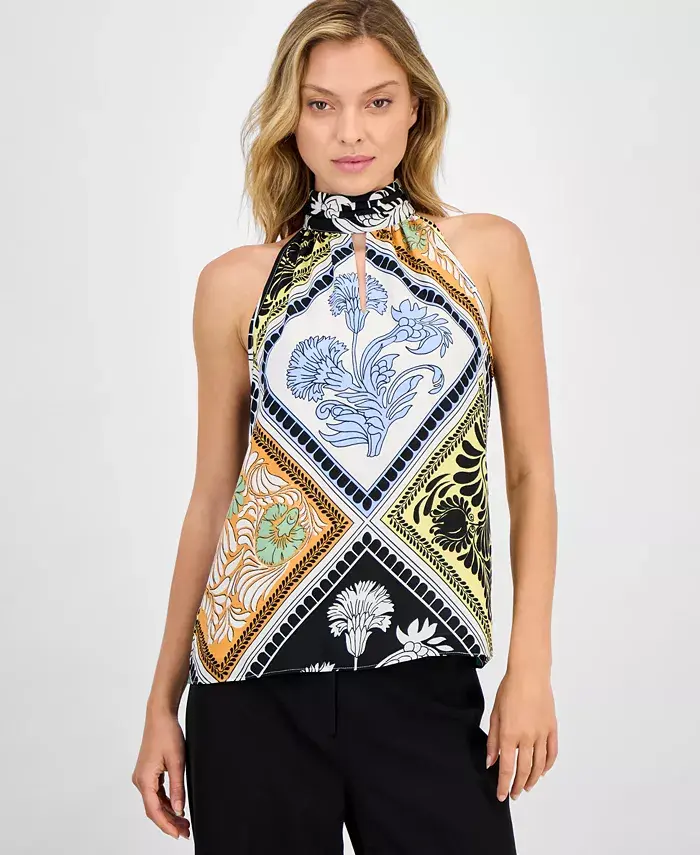 Женская блузка с принтом, халтер-нек и вырезом-замочной скважиной T Tahari, мультиколор
Женская блузка с принтом, халтер-нек и вырезом-замочной скважиной T Tahari, мультиколор