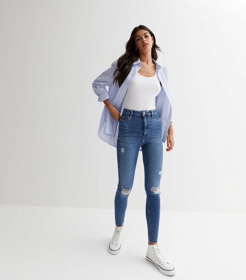 Синие рваные джинсы суперскинни с завышенной талией до колена Hallie New Look, синий
Синие рваные джинсы суперскинни с завышенной талией до колена Hallie New Look, синий