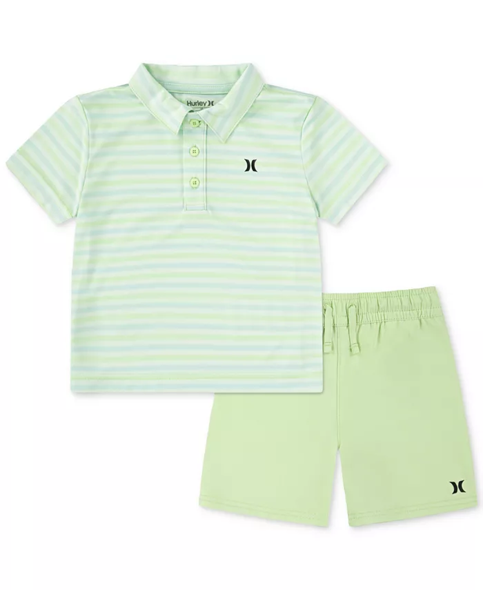 Детский комплект для мальчиков: поло H2O-DRI в полоску и шорты Hurley, зеленый
Детский комплект для мальчиков: поло H2O-DRI в полоску и шорты Hurley, зеленый