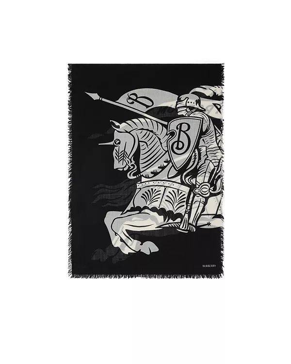 Широкий шерстяной шарф EKD Burberry, черный
Широкий шерстяной шарф EKD Burberry, черный