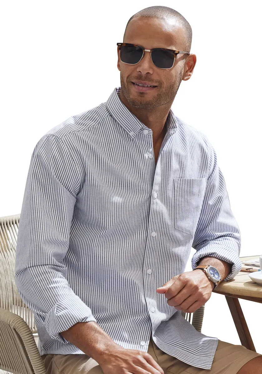 Рубашка H.I.S с длинными рукавами "Regular-fit", рубашка Оксфорд с длинными рукавами и воротником на пуговицах из чистого хлопка, антрацит
Рубашка H.I.S с длинными рукавами "Regular-fit", рубашка Оксфорд с длинными рукавами и воротником на пуговицах из чистого хлопка, антрацит