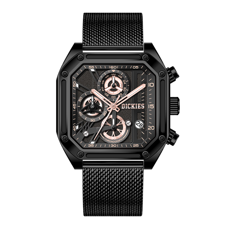 Наручные часы кварцевый механизм стальной браслет черный циферблат мужские часы Dickies в коробке
Наручные часы кварцевый механизм стальной браслет черный циферблат мужские часы Dickies в коробке