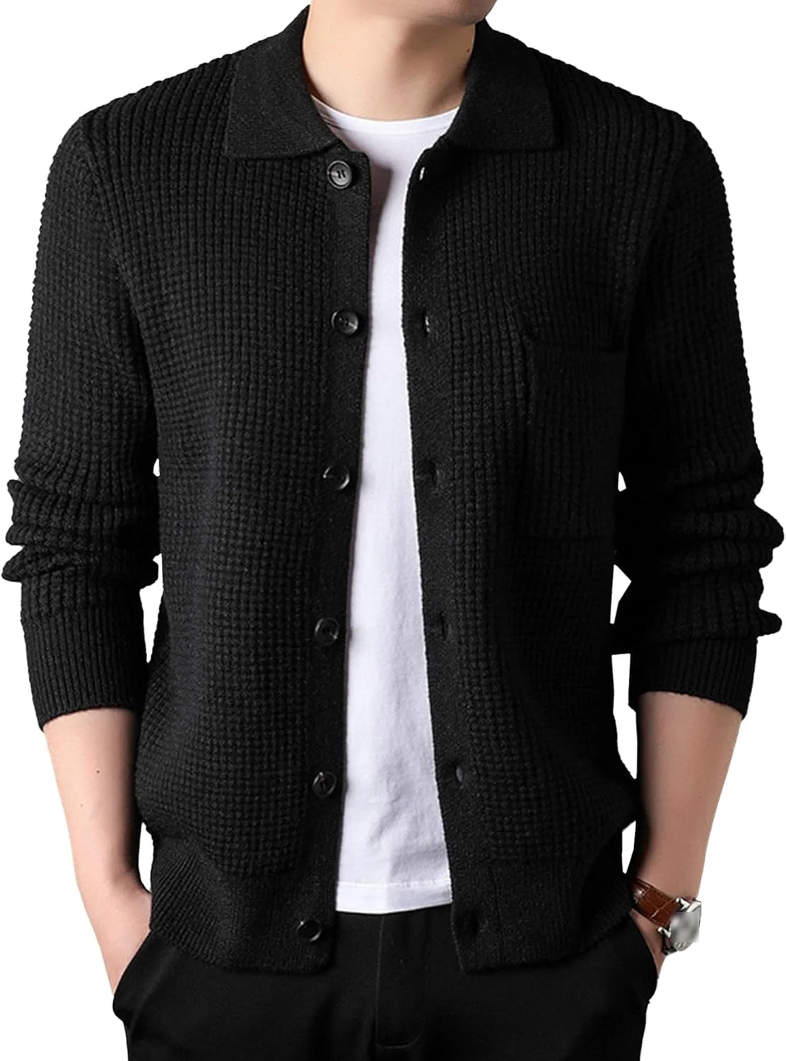 Мужской кардиган с V-образным вырезом и кабельной вязкой SWJGLITTR
Мужской кардиган с V-образным вырезом и кабельной вязкой SWJGLITTR