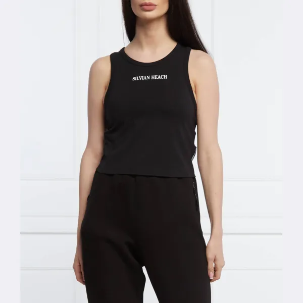 Облегающий топ Silvian Heach, черный 
Облегающий топ Silvian Heach, черный