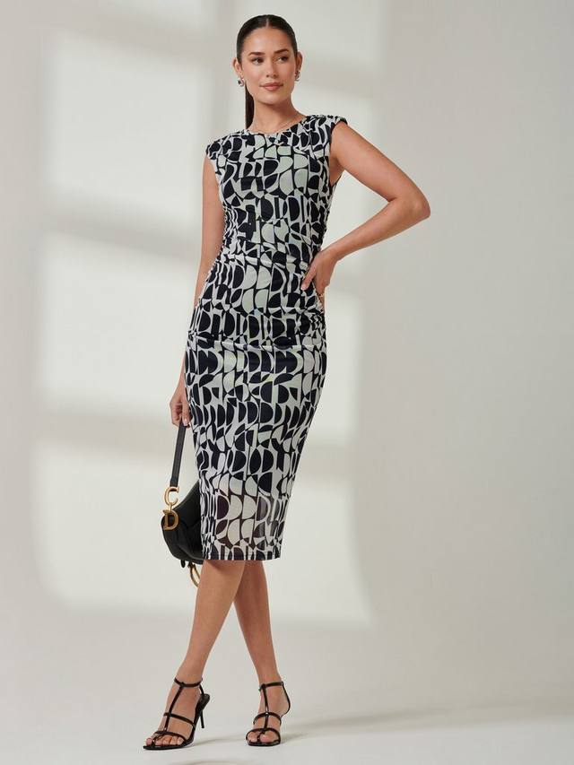 Геометрическое платье-миди в стиле бодикон Jolie Moi, Navy Geo
Геометрическое платье-миди в стиле бодикон Jolie Moi, Navy Geo