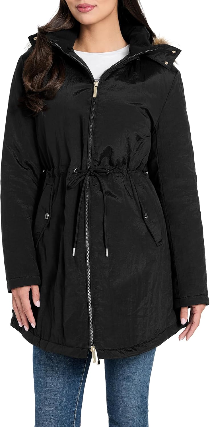 GUESS Women's Grace Shiny Crinkle Nylon Long Parka, Jet Black
GUESS Women's Grace Shiny Crinkle Nylon Long Parka, Jet Black