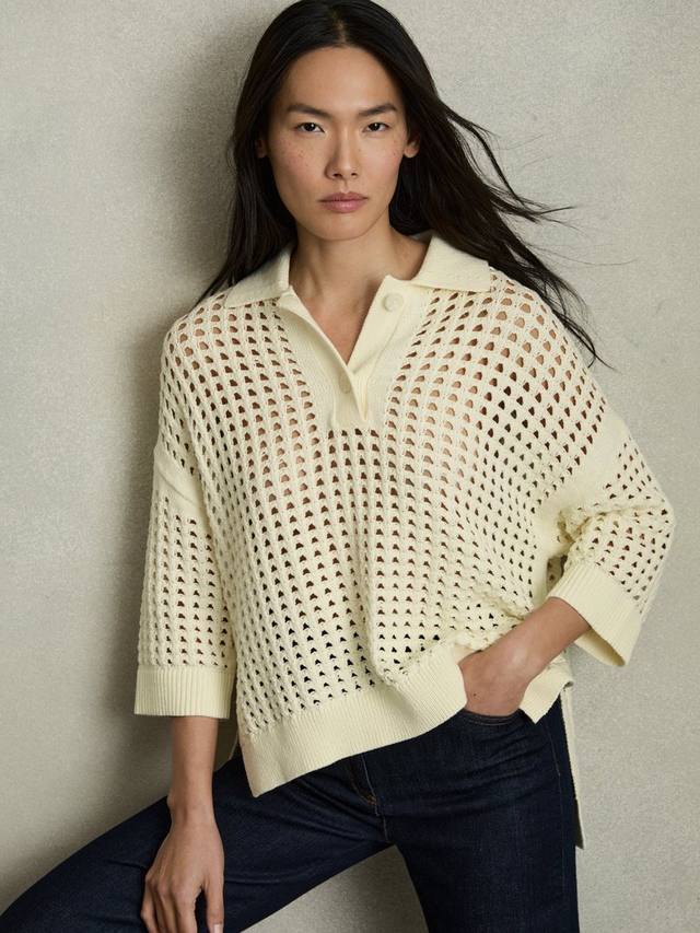 Джемпер с открытой строчкой reika Reiss, цвет Buttermilk
Джемпер с открытой строчкой reika Reiss, цвет Buttermilk