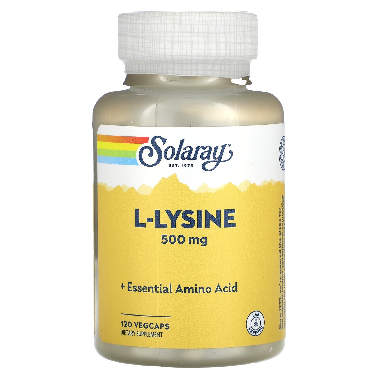 Solaray L-Lysine 500 mg 120 VegCaps
Solaray L-Lysine 500 mg 120 VegCaps