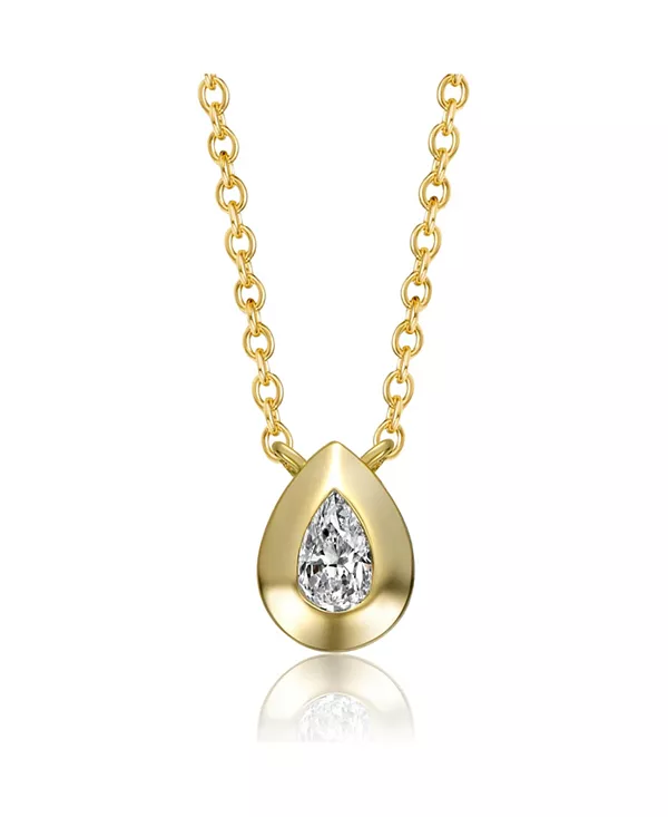 Ожерелье из стерлингового серебра 14 карат с позолотой и подвеской-солитером в форме капли дождя и грушевидным кубическим цирконием Genevive, gold
Ожерелье из стерлингового серебра 14 карат с позолотой и подвеской-солитером в форме капли дождя и грушевидным кубическим цирконием Genevive, gold