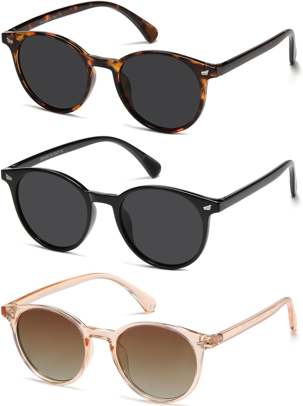DHSHINE Поляризованные маленькие круглые классические солнцезащитные очки для женщин в винтажном стиле с защитой от УФ-излучения UV400 (3 шт.) DUSHINE, A3 Tortoise Grey++black+transparent Brown(3 Pack)
DHSHINE Поляризованные маленькие круглые классические солнцезащитные очки для женщин в винтажном стиле с защитой от УФ-излучения UV400 (3 шт.) DUSHINE, A3 Tortoise Grey++black+transparent Brown(3 Pack)