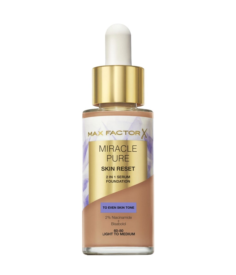 Жидкая основа Max Factor Miracle Pure Skin Reset, 60-80 light to medium, 30 ml
Жидкая основа Max Factor Miracle Pure Skin Reset, 60-80 light to medium, 30 ml