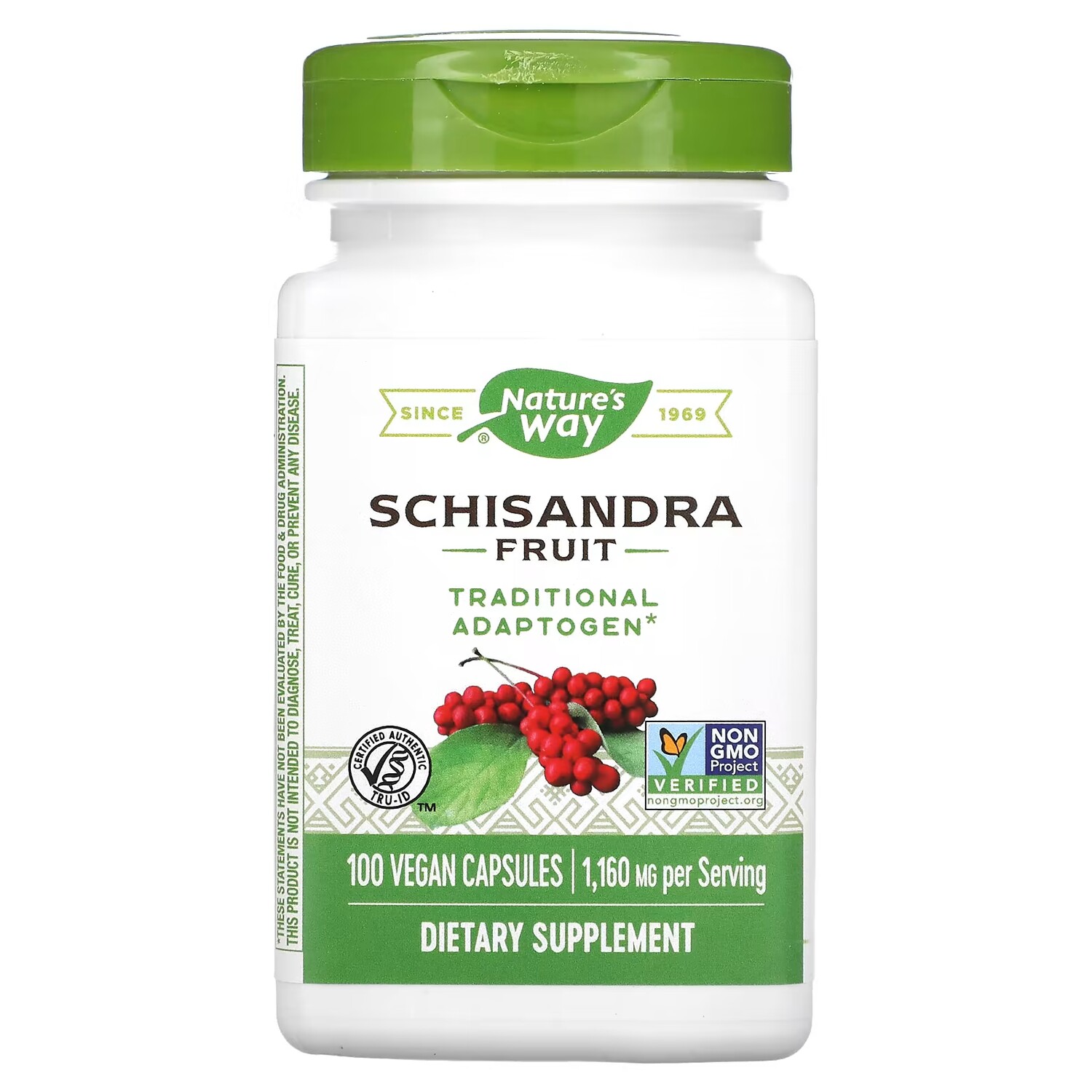 Добавка Nature's Way Schisandra Fruit 1160 мг, 100 веганских капсул
Добавка Nature's Way Schisandra Fruit 1160 мг, 100 веганских капсул