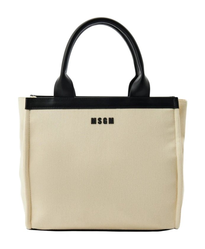 Детская кремово-черная сумка-тоут Msgm, белый
Детская кремово-черная сумка-тоут Msgm, белый