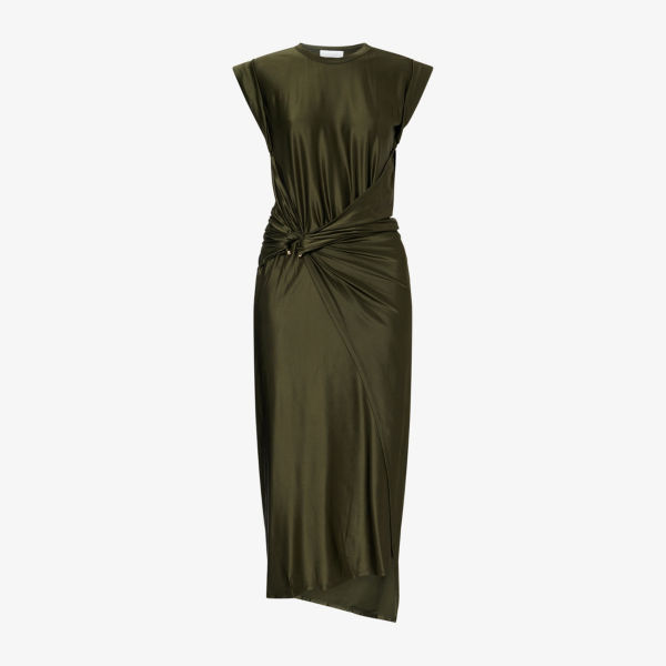 Платье миди Rabanne с драпировкой из эластичного трикотажа, темно-зеленый
Платье миди Rabanne с драпировкой из эластичного трикотажа, темно-зеленый