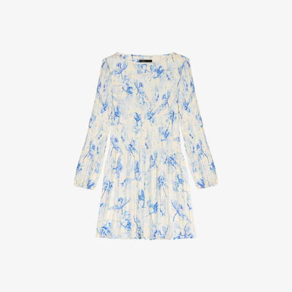 Платье мини Maje с длинными рукавами плиссированное с цветочным принтом, синий
Платье мини Maje с длинными рукавами плиссированное с цветочным принтом, синий