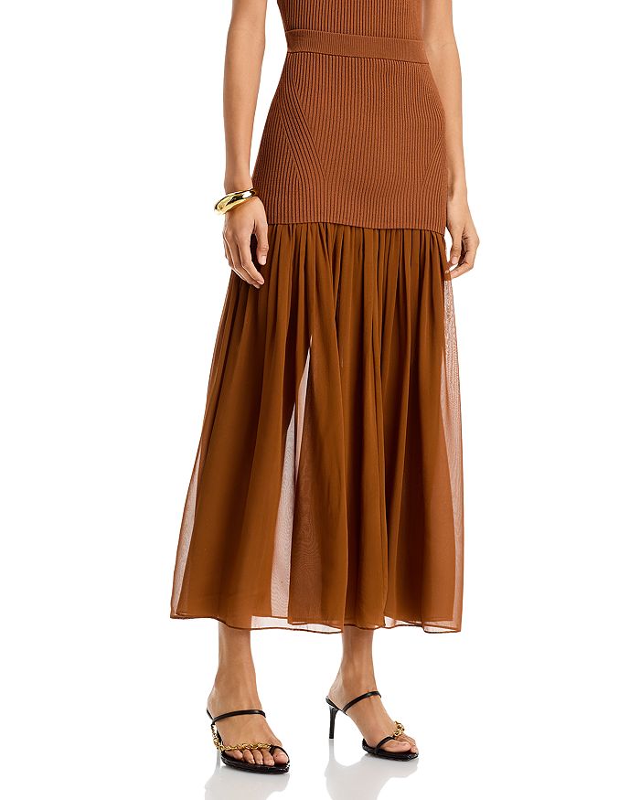 Хейден Юбка из комбинированных материалов A.L.C., коричневый
Хейден Юбка из комбинированных материалов A.L.C., коричневый