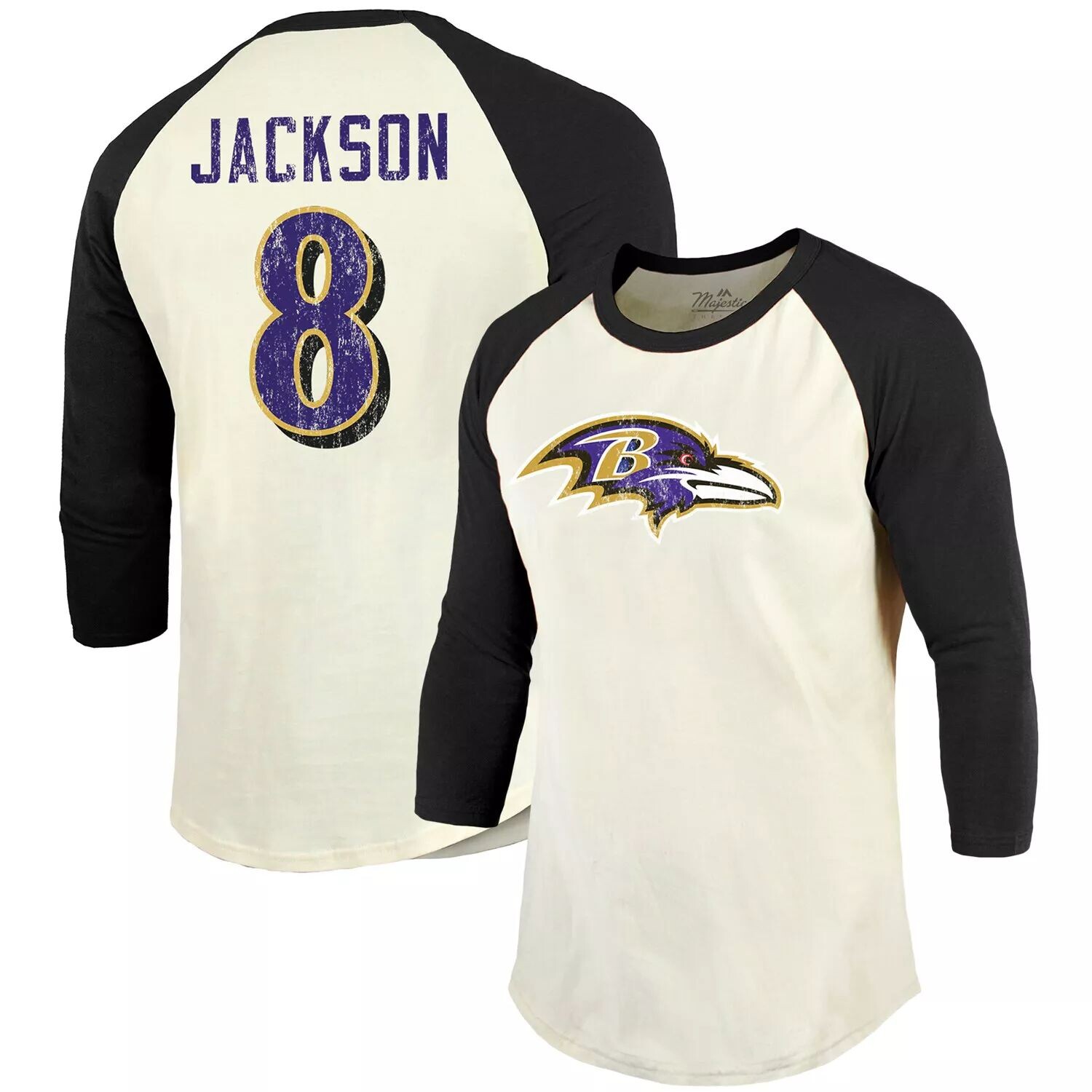 Мужская винтажная футболка Fanatics с логотипом Lamar Jackson кремового/черного цвета Baltimore Ravens с именем и номером игрока реглан с рукавами 3/4 Majestic, Черный, Мужская винтажная футболка Fanatics с логотипом Lamar Jackson кремового/черного цвета
Мужская винтажная футболка Fanatics с логотипом Lamar Jackson кремового/черного цвета Baltimore Ravens с именем и номером игрока реглан с рукавами 3/4 Majestic, Черный, Мужская винтажная футболка Fanatics с логотипом Lamar Jackson кремового/черного цвета