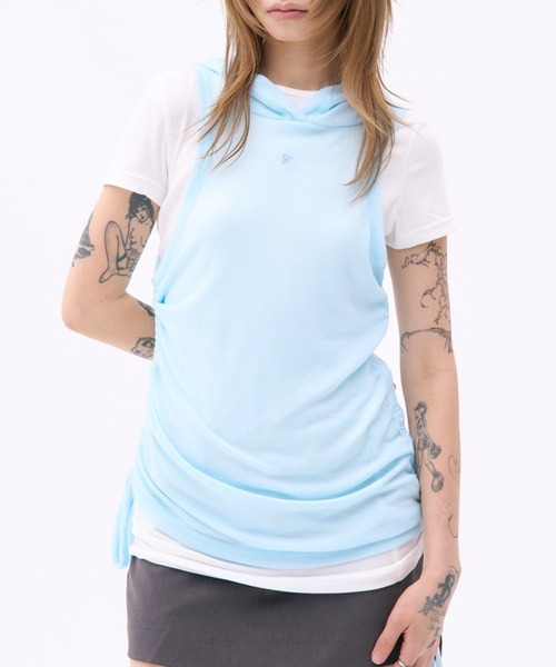 Футболка с капюшоном, многослойная, прозрачная PLACE STUDIO, синий
Футболка с капюшоном, многослойная, прозрачная PLACE STUDIO, синий