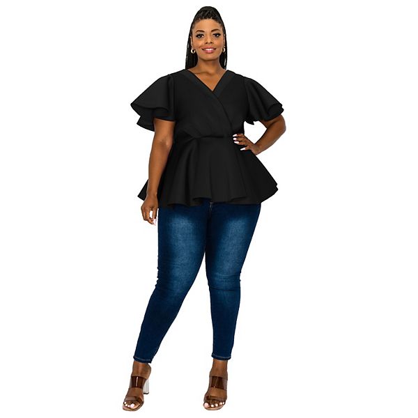 Plus size топ Siobhan с баской из неопрена L I V D, Black
Plus size топ Siobhan с баской из неопрена L I V D, Black