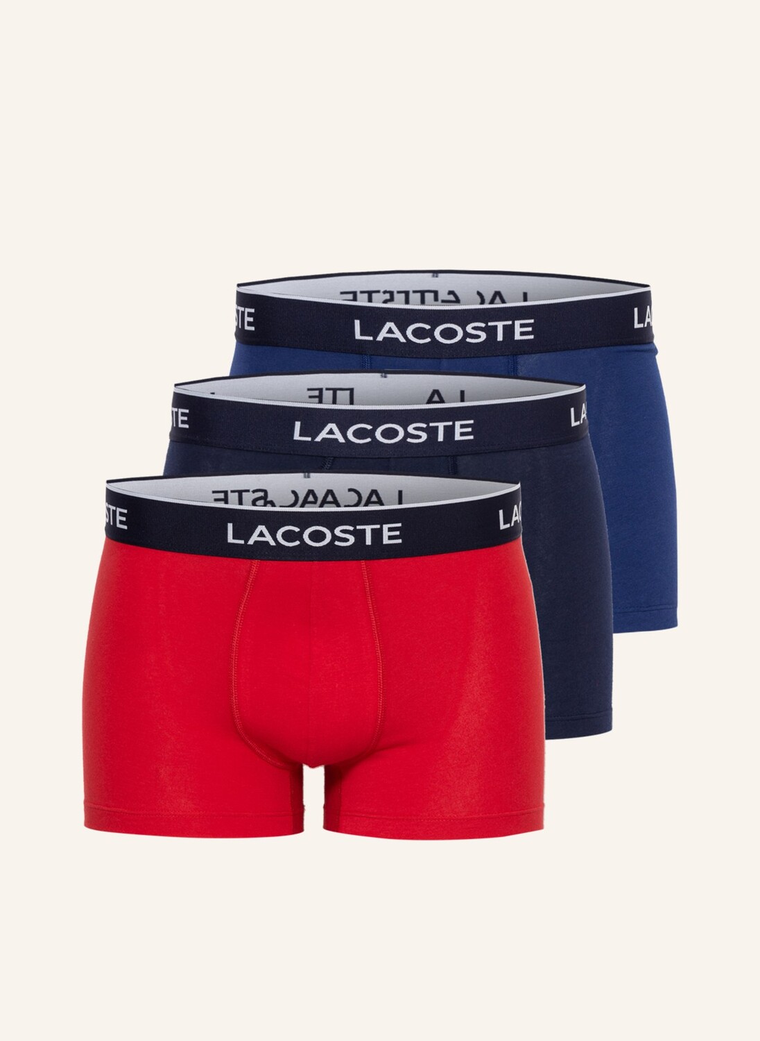 3 пары боксеров Lacoste, синий
3 пары боксеров Lacoste, синий