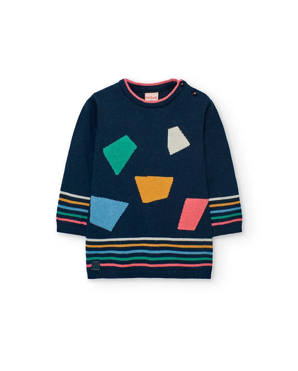 Детское платье с длинными рукавами и круглым вырезом Boboli, темно-синий
Детское платье с длинными рукавами и круглым вырезом Boboli, темно-синий