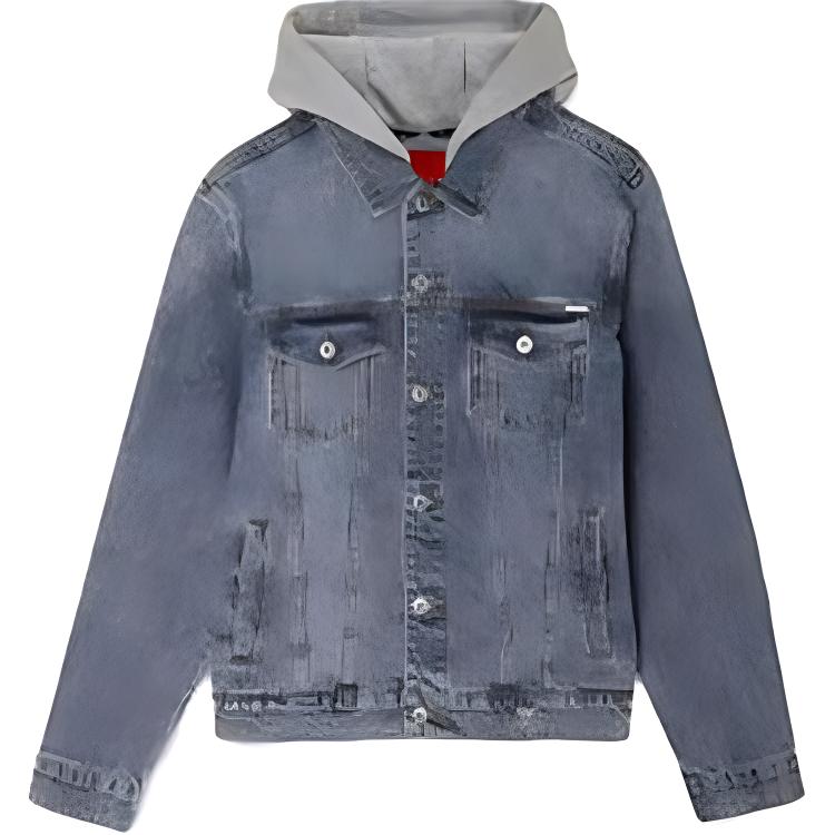 Guess Джинсовая куртка унисекс, светло-голубая, с капюшоном, умеренно прямой крой
Guess Джинсовая куртка унисекс, светло-голубая, с капюшоном, умеренно прямой крой