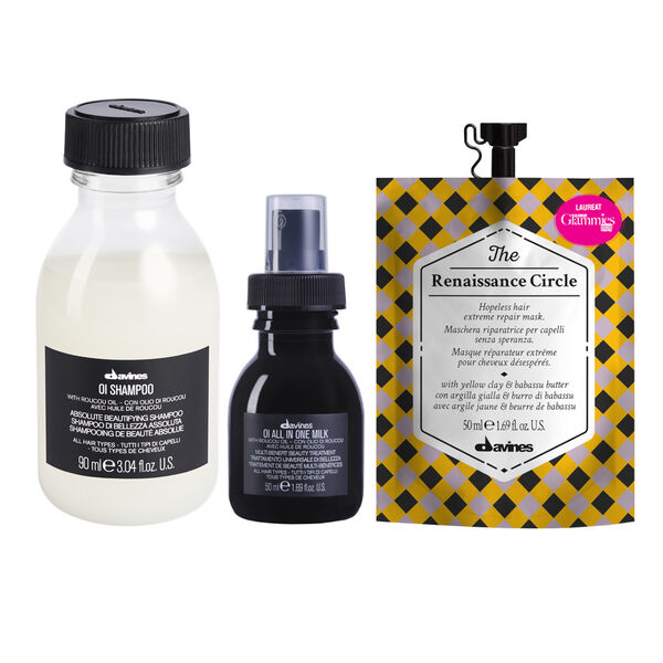 Набор для всех типов волос: шампунь, 90 мл + молочко, 50 мл + восстанавливающая маска, 50 мл Davines Oi oil
Набор для всех типов волос: шампунь, 90 мл + молочко, 50 мл + восстанавливающая маска, 50 мл Davines Oi oil