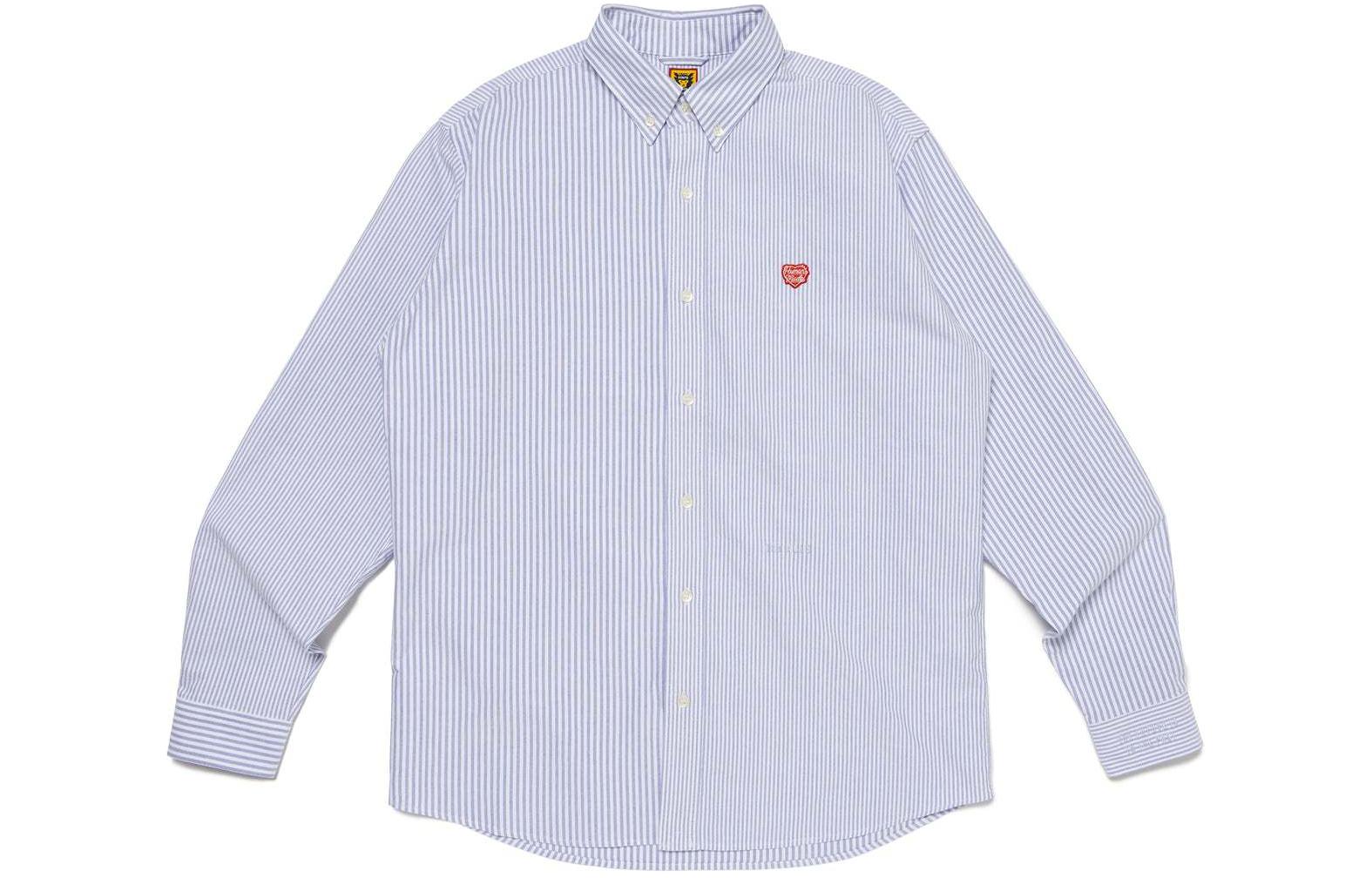 Футболка в полоску с аппликацией логотипа HUMAN MADE, синяя
Футболка в полоску с аппликацией логотипа HUMAN MADE, синяя