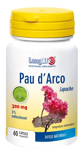 LongLife Pau D'Arco 300 мг добавка 60 капсул Long Life 
LongLife Pau D'Arco 300 мг добавка 60 капсул Long Life