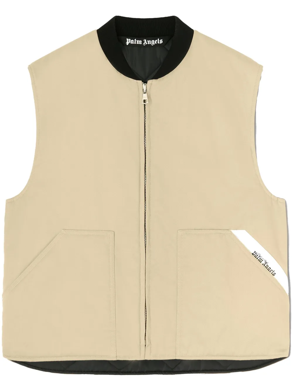 Жилет на молнии с логотипом PALM ANGELS, нейтральный
Жилет на молнии с логотипом PALM ANGELS, нейтральный