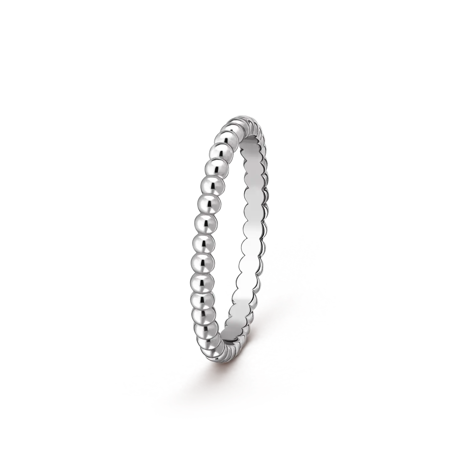 Кольцо Van Cleef & Arpels Perlée pearls of gold, маленькая модель, 18-ct белое золото