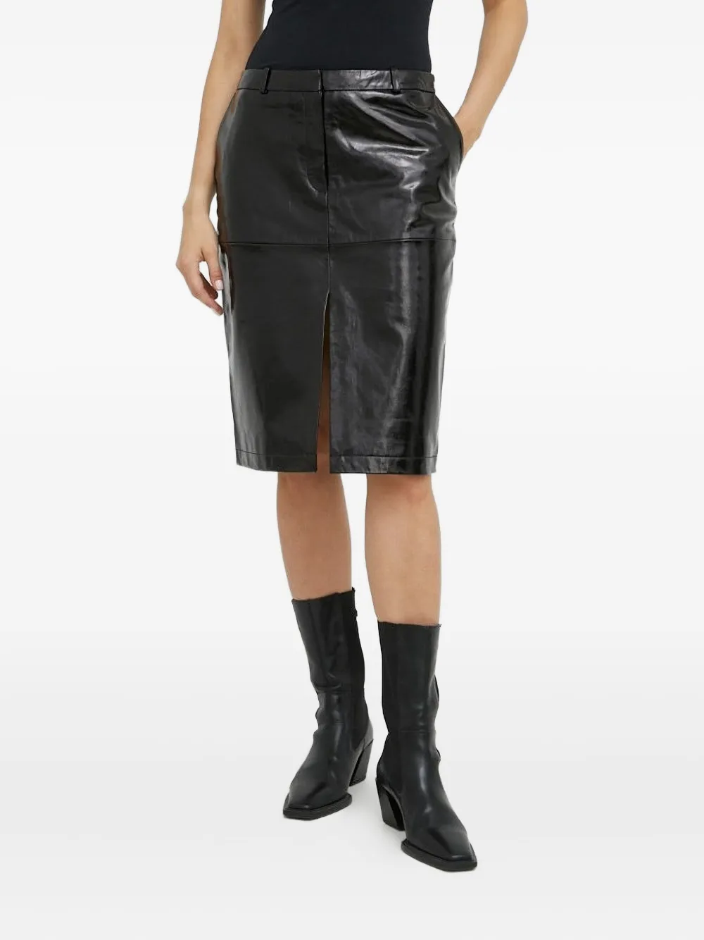 Юбка миди из кожи с разрезом спереди HERSKIND, черный
Юбка миди из кожи с разрезом спереди HERSKIND, черный
