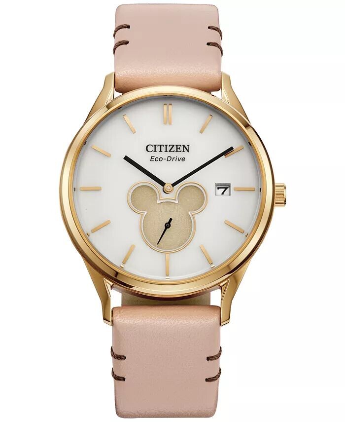 Женские часы Eco-Drive Disney Mickey Mouse с бежевым кожаным ремешком, 40 мм Citizen
Женские часы Eco-Drive Disney Mickey Mouse с бежевым кожаным ремешком, 40 мм Citizen