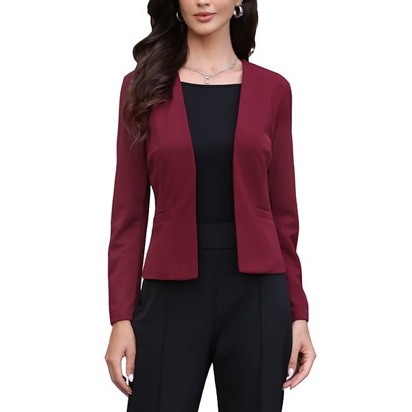 Блейзер для женщин офисный повседневный длинный рукав без воротника с карманами Inspire Chic, Burgundy
Блейзер для женщин офисный повседневный длинный рукав без воротника с карманами Inspire Chic, Burgundy