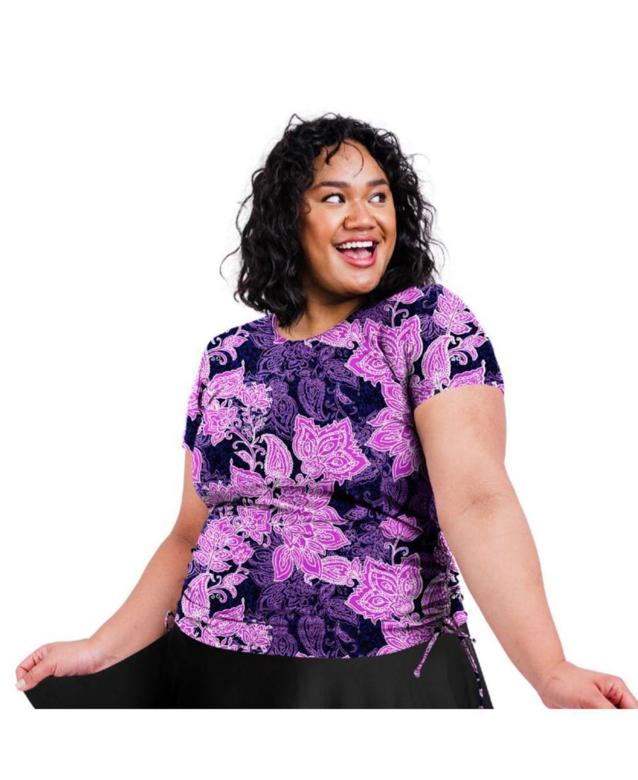 Купальный топ и плавки/бюстгальтер Adele больших размеров с короткими рукавами Calypsa, Purple paisley
Купальный топ и плавки/бюстгальтер Adele больших размеров с короткими рукавами Calypsa, Purple paisley