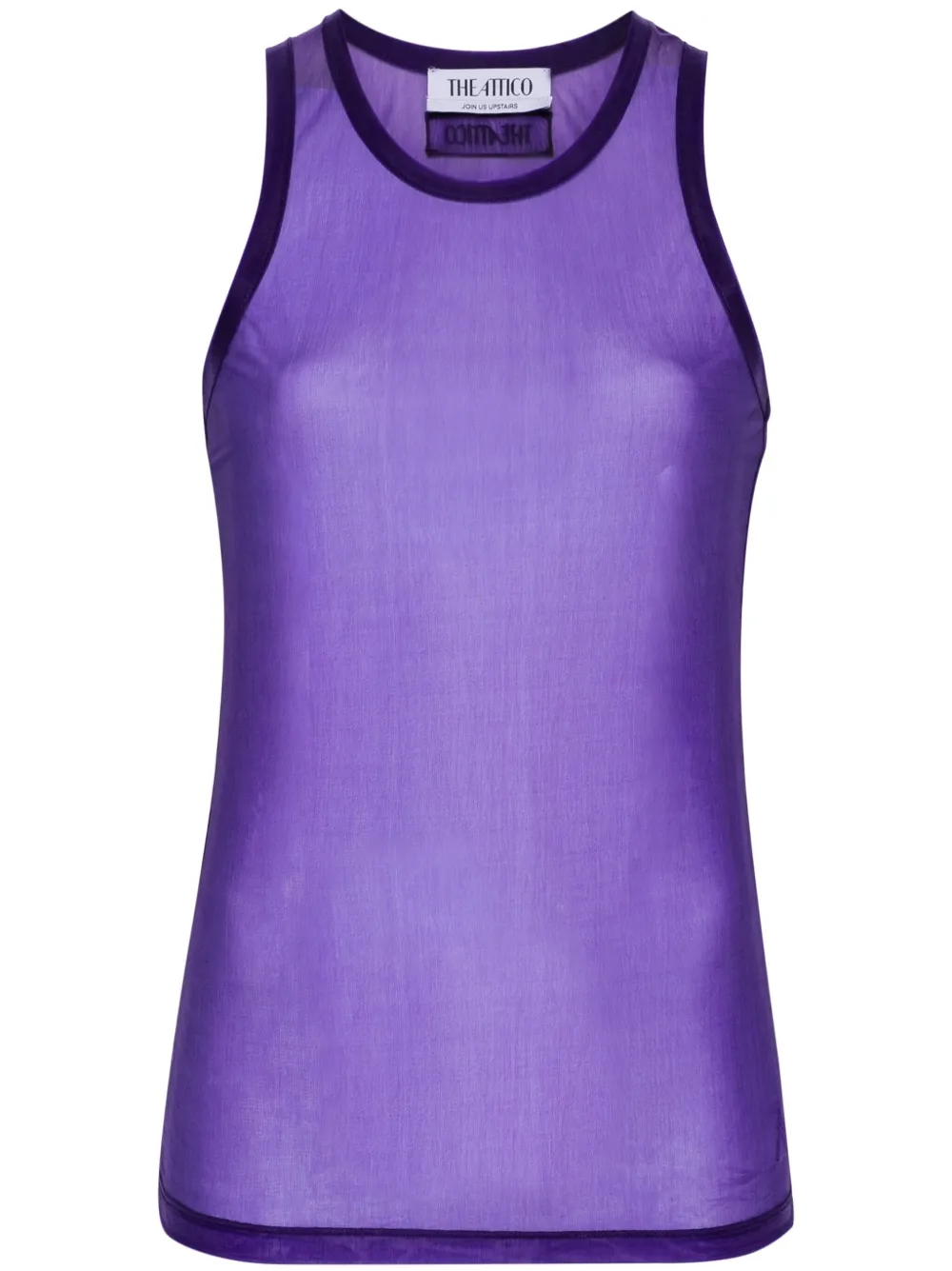 Топ без рукавов с вышитым логотипом The Attico, фиолетовый
Топ без рукавов с вышитым логотипом The Attico, фиолетовый