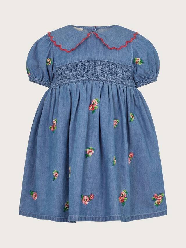 Детское платье из гофрированного хлопка шамбре Monsoon, синий
Детское платье из гофрированного хлопка шамбре Monsoon, синий