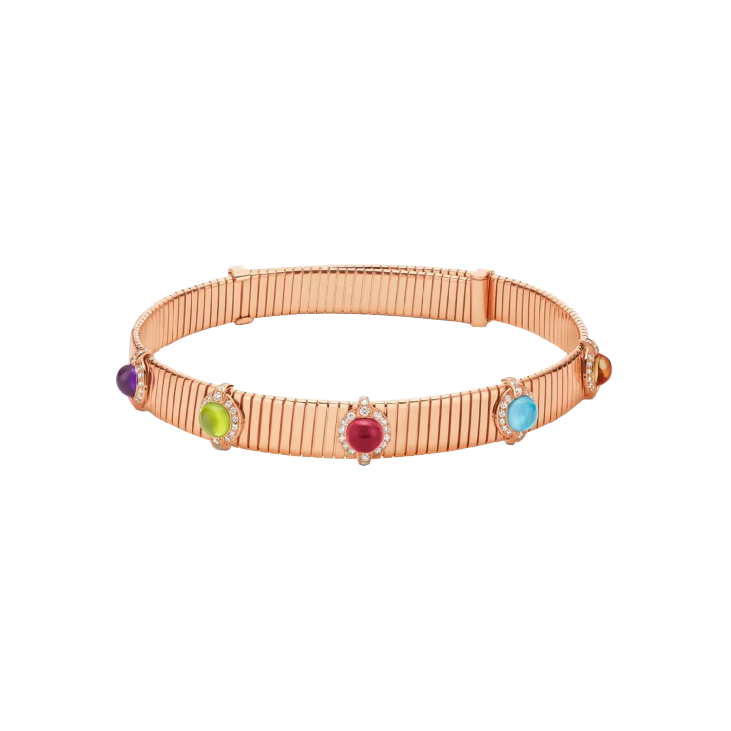 Колье-чокер Bulgari Serpenti Tubogas из розового золота с бриллиантами, аметистом, цитрином, хризолитом, рубеллитом и топазом
Колье-чокер Bulgari Serpenti Tubogas из розового золота с бриллиантами, аметистом, цитрином, хризолитом, рубеллитом и топазом