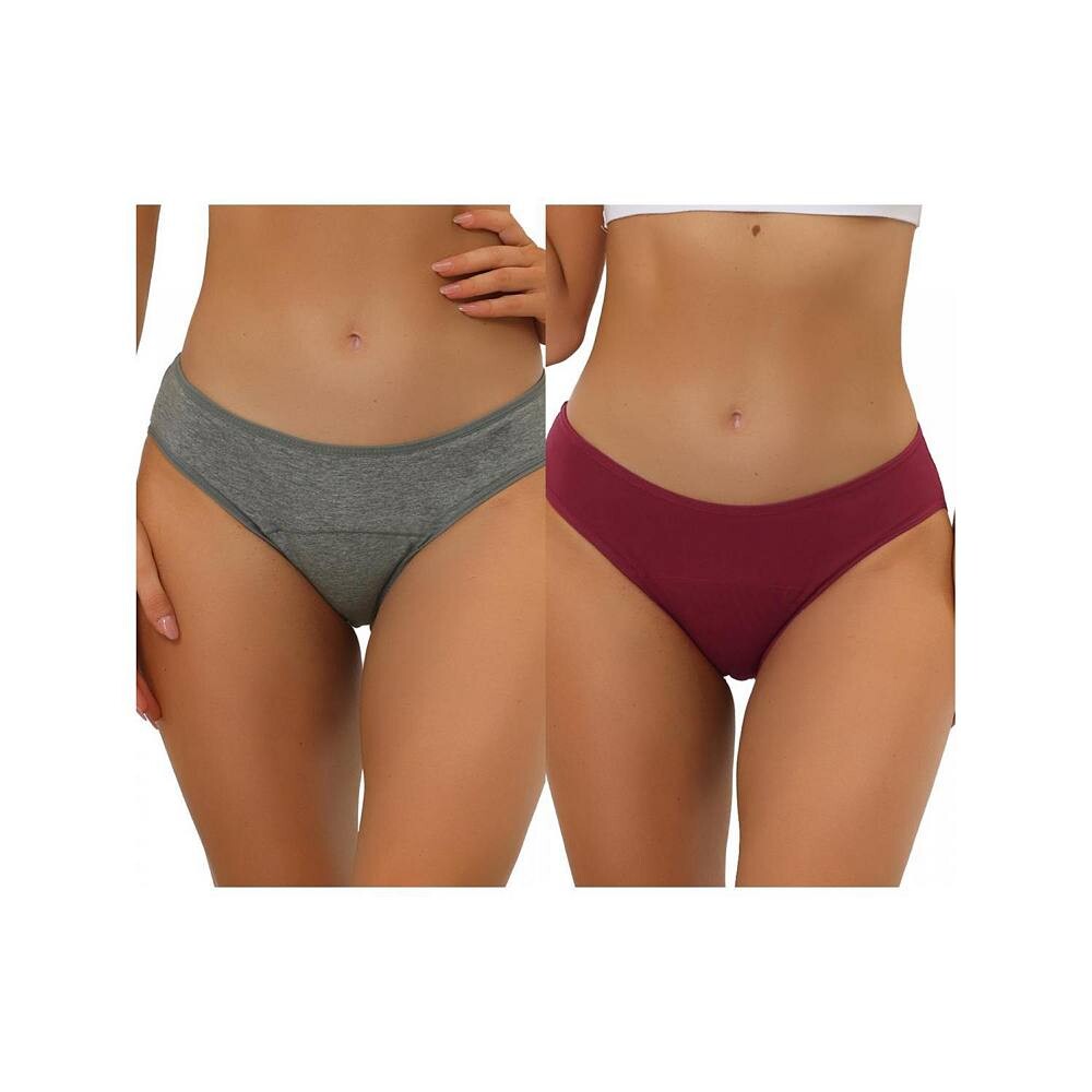 2 упаковки женского нижнего белья, хипстерские трусики со средней талией, доступны в размерах больших размеров ALLEGRA K, цвет Burgundy Gray 
2 упаковки женского нижнего белья, хипстерские трусики со средней талией, доступны в размерах больших размеров ALLEGRA K, цвет Burgundy Gray