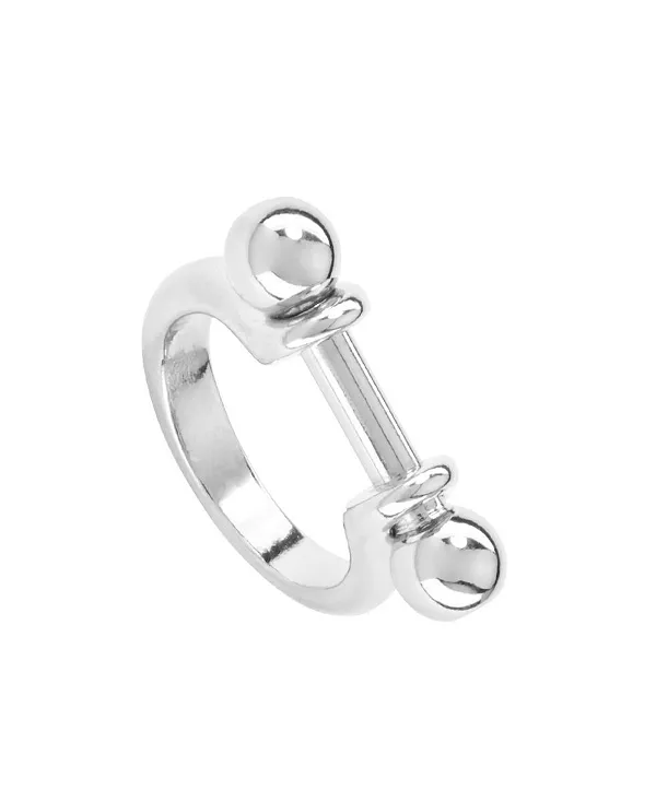 Цилиндрическое центральное кольцо из металлического сплава Unode50, silver